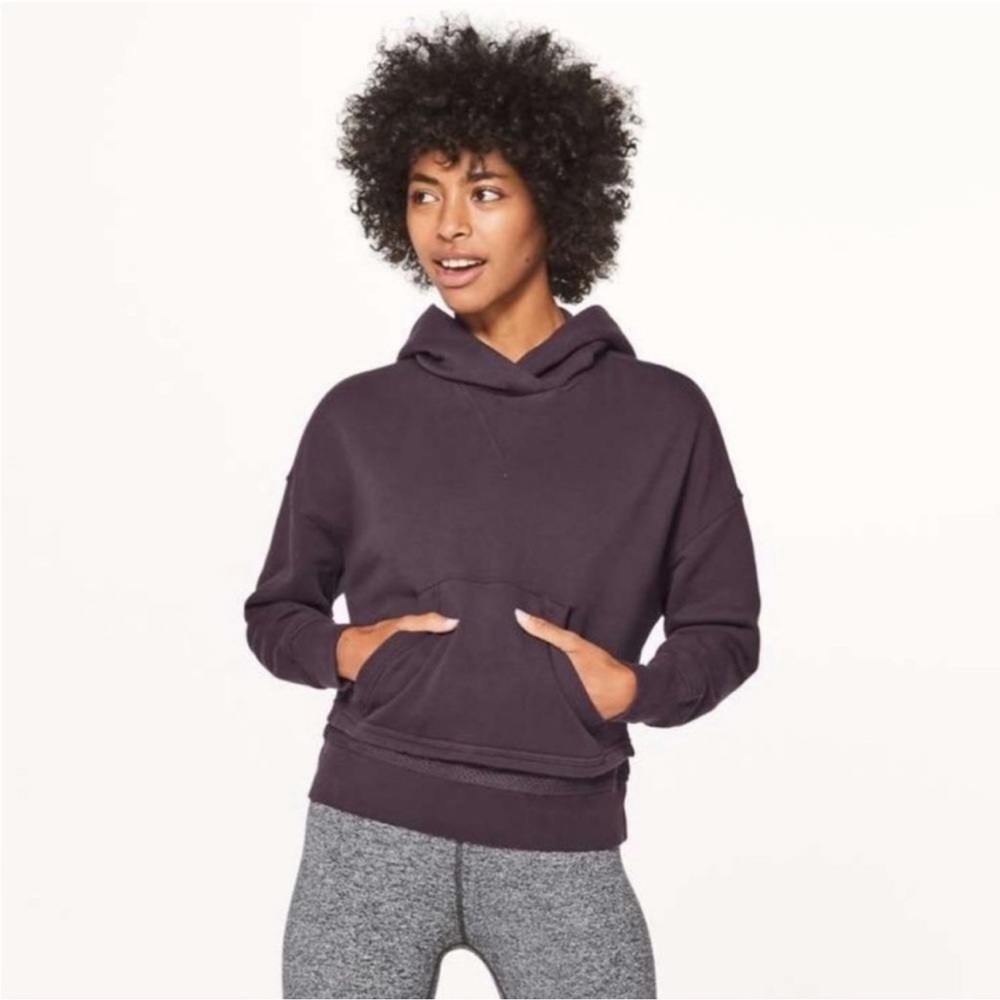 Lululemon Warm Down Hoodie Pelt Maroon Purple Pullover Mesh 10/8